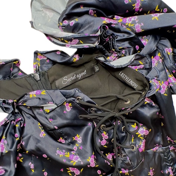 REVOLVE Secret Agent Floral Dress Puffed Sleeves Boho Fancy Size XS - Picture 5 of 6